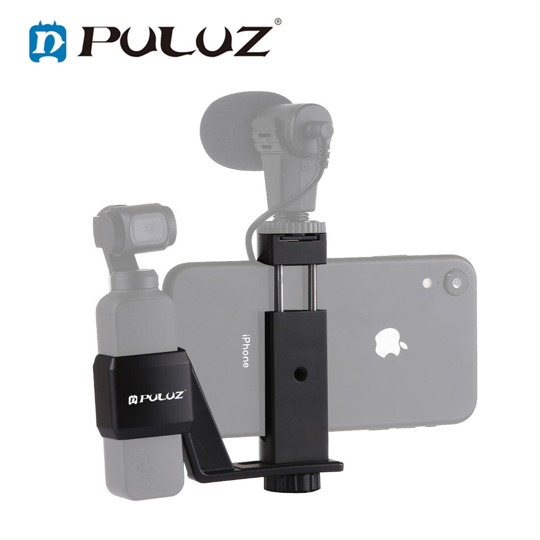 PULUZ Metal Phone Clamp Mount Expansion Fixed Stand Bracket for DJI OSMO Pocket