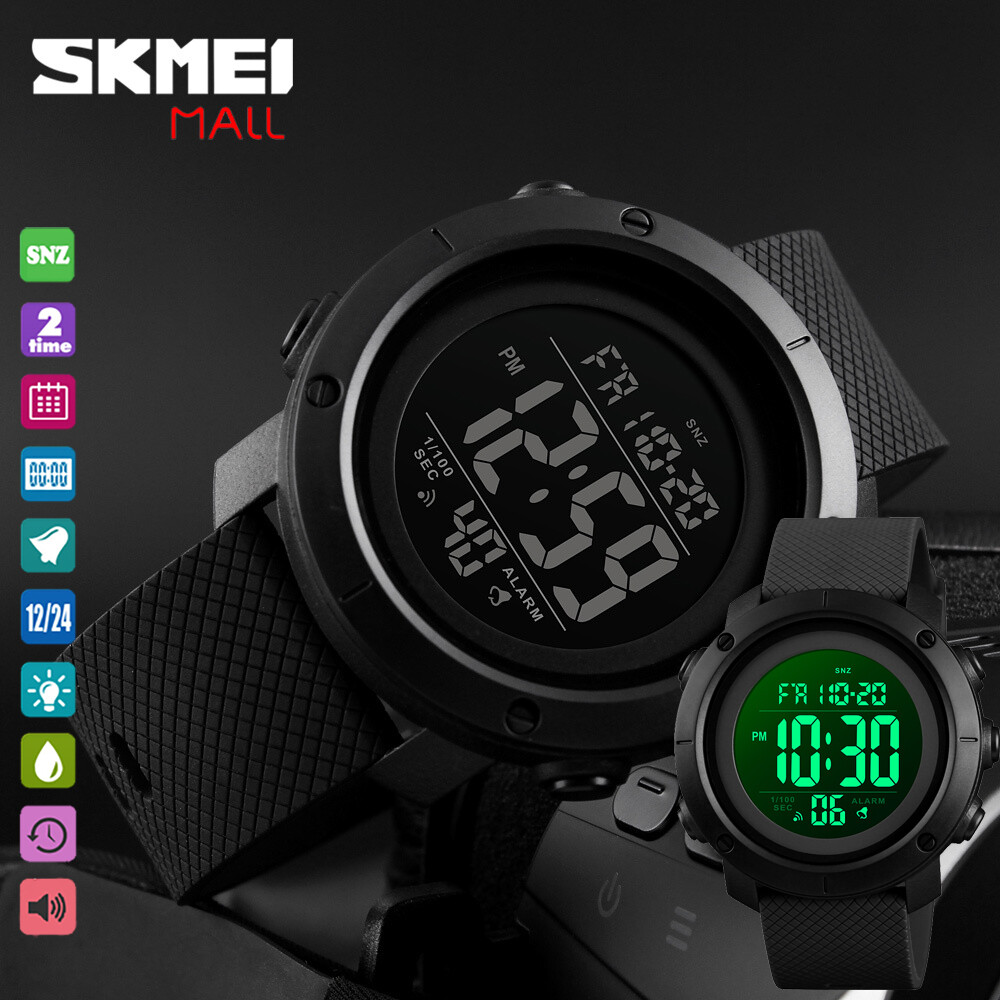 SKMEI 1426 Men Dual Time Sport Watch New LED Backlight 50m Waterproof