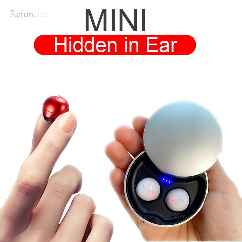 Tai nghe không dây vô hình mini, tai nghe nhét tai thể thao bluetooth có micro, tai nghe rảnh tay cho tai nhỏ