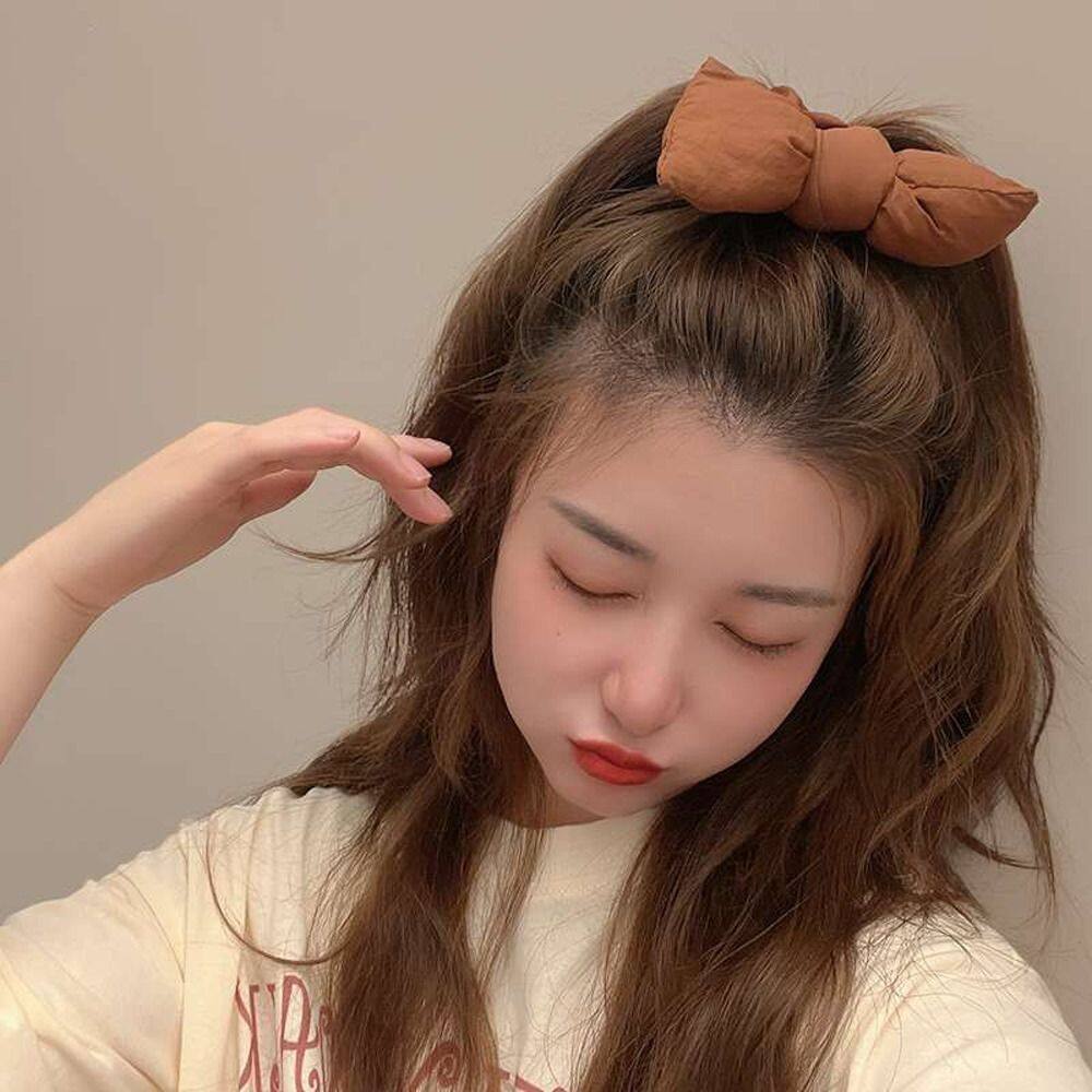 HSNXS Dễ thương Đàn hồi Ins Phong Cách Tóc Phụ Kiện Vải BOW Ponytail Chủ Hàn Quốc Phong Cách Tóc Sợi Dây Thừng Mũ nón Phụ nữ Tóc Scrunchies