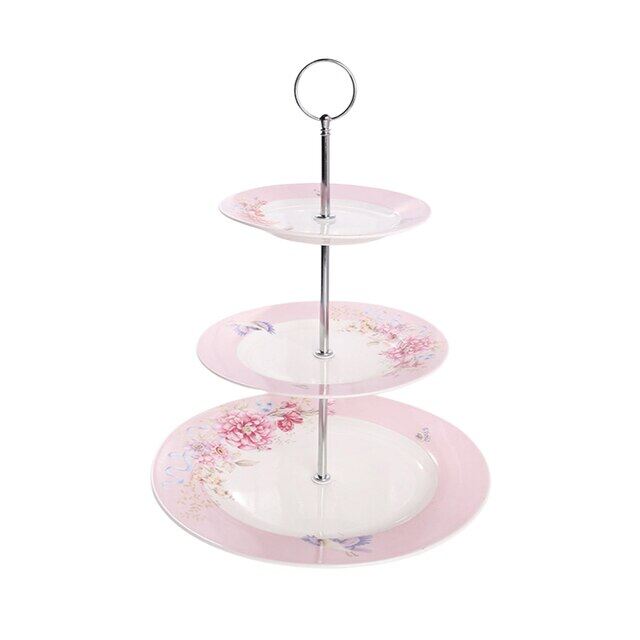 Brand New 6 Styles Ceramic Snack Tray With Three Layers Large Capacity Farmhouse European Style Multifunctional Fruit Plate