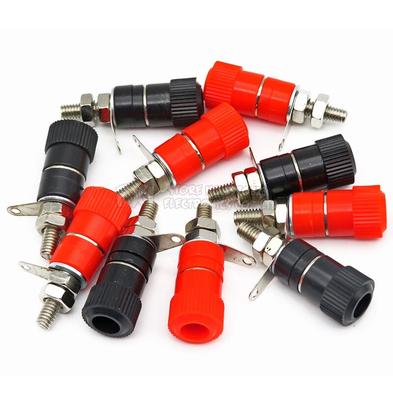 5 cái khối thiết bị đầu cuối JS-910B 4mm đen đỏ fdkjgecf đầu nối dẫn điện đầu cực nối đầu cắm bắp chuối khuếch đại jack gắn mạch tích hợp