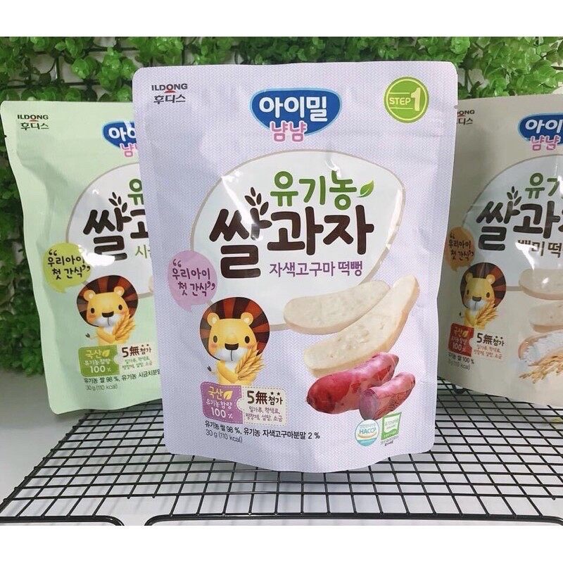Bánh gạo hữu cơ cho bé ăn dặm ILDONG Hàn Quốc DATE mới nhất ☘Freeship☘