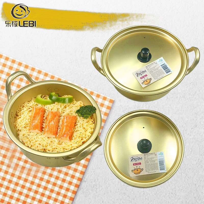 Lebi nồi nấu mì ăn liền alumina ramen bếp từ hàn quốc nồi nhôm màu vàng hàn quốc nồi nấu mì ăn liền nồi nấu súp