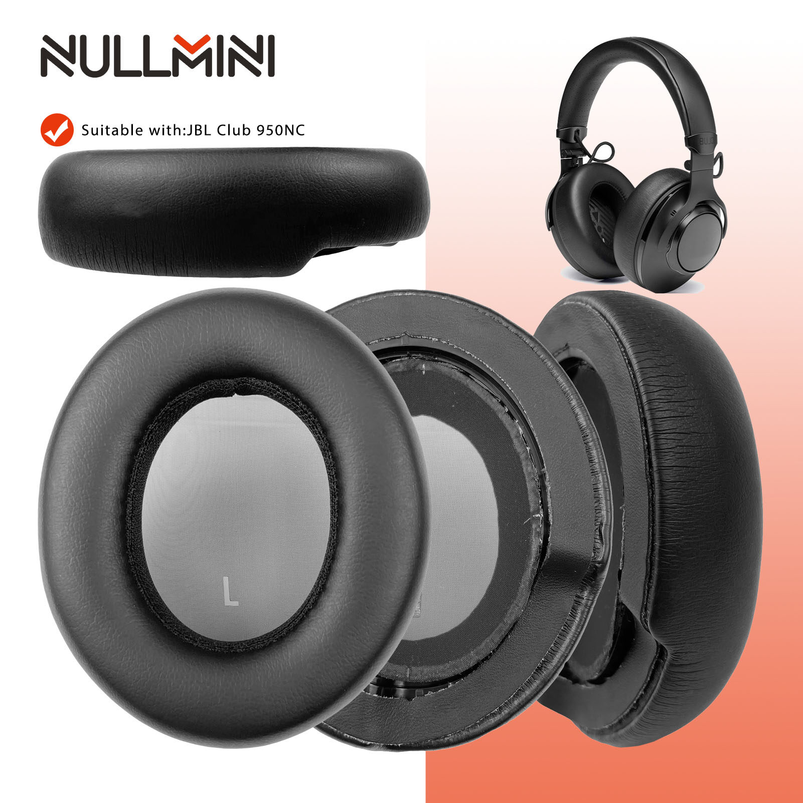 Nullmini thay thế Earpads cho Câu lạc bộ JBL 950nc Tai nghe earmuff Headband tay áo Miếng đệm tai Bìa
