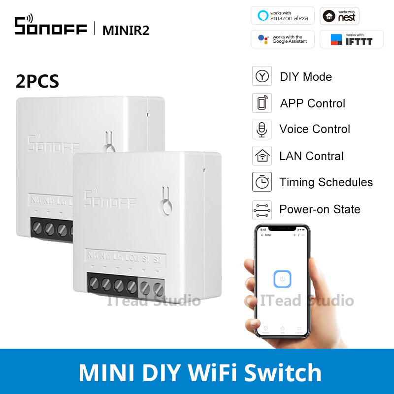 ITEAD SONOFF Mini R2 2 Cái/4 Cái Công Tắc Wifi Thông Minh, EWeLink Mô-đun Không Dây Điều Khiển 2 Chiều Chế Độ Tự Làm Bằng Ứng Dụng Công Tắc Đèn Hẹn Giờ, Sử Dụng Được Với G**gle Home Amazon Alexa