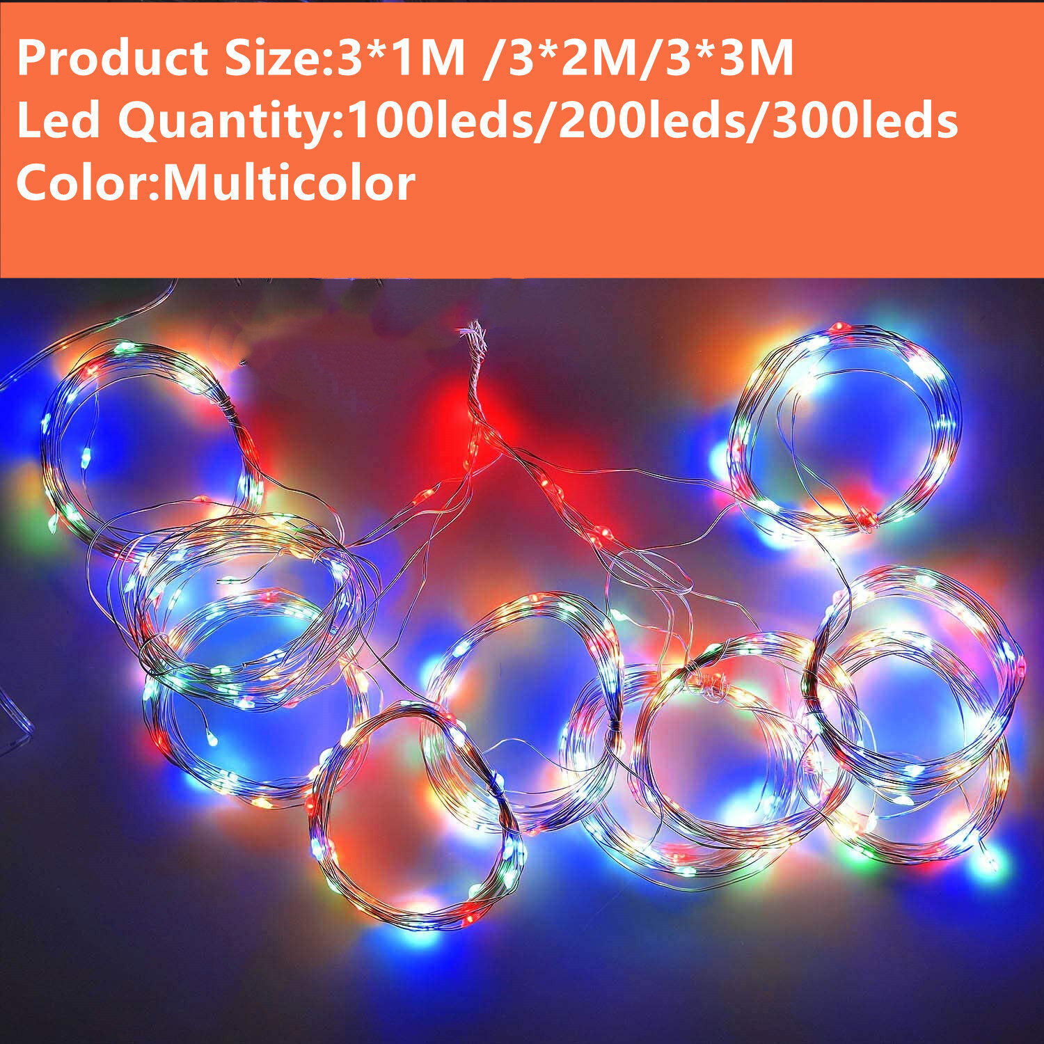 Đèn LED Dây Thần Tiên Giáng Sinh 3M Đèn Rèm Vòng Hoa Điều Khiển Từ Xa USB Năm Mới Trang Trí Ngày Lễ 