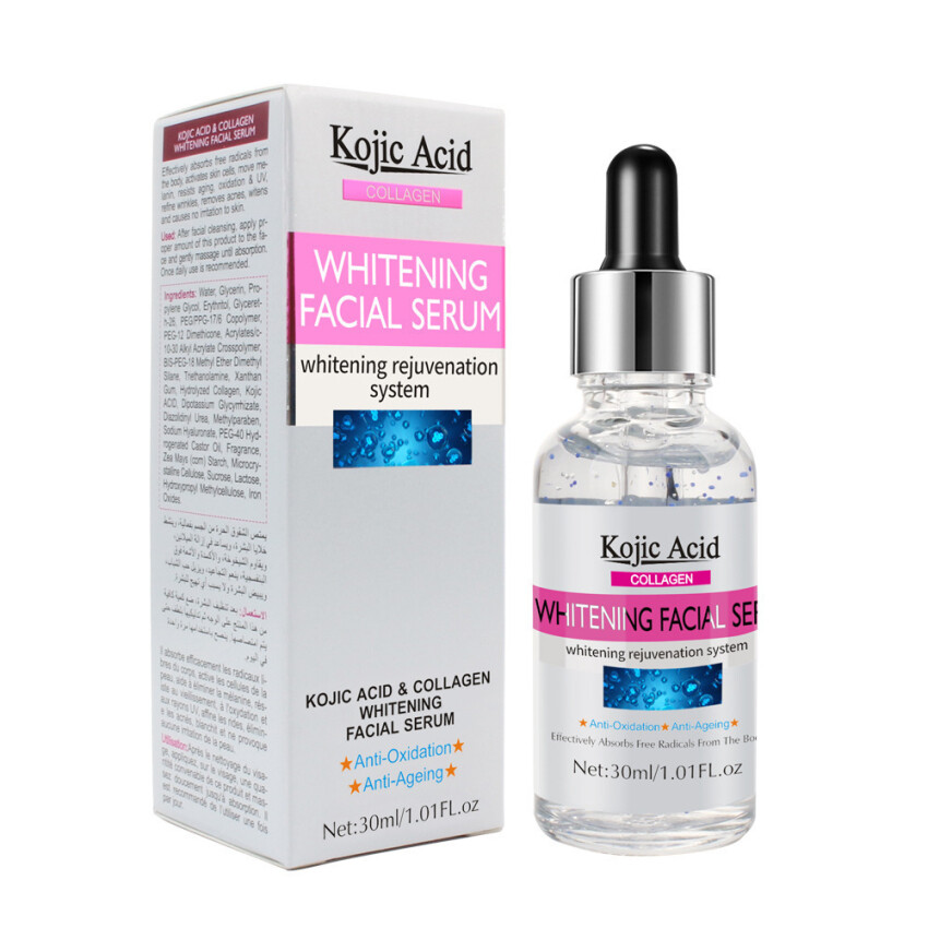 Kojic Serum Dưỡng Trắng Da Mặt Collagen Axit, Tinh Chất Dưỡng Ẩm Thu Nhỏ Lỗ Chân Lông Chống Lão Hóa Chống Nhăn Cho Mặt 30Ml