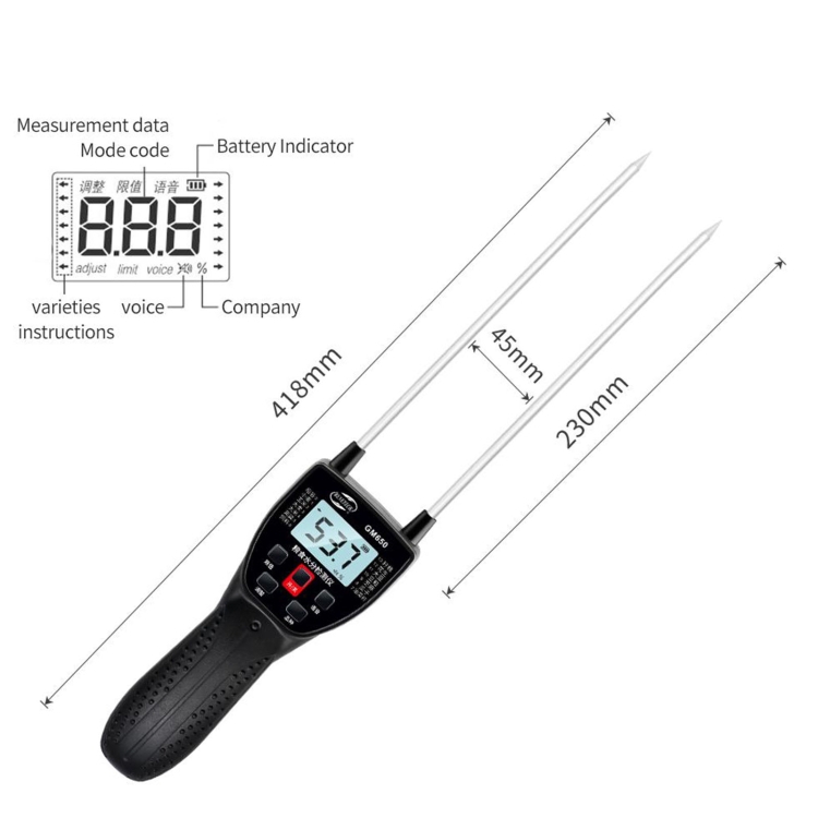 BENETECH GM650 Grain Moisture Meter, Battery Not Included - 3