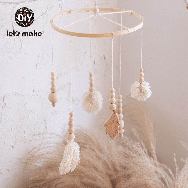 Let's Make Baby Toys Dụng Cụ Bắt Giấc Mơ Giáo Dục Phát Triển Đan Tua Trên Giường Di Động Lục Lạc Mềm Cho Trẻ Sơ Sinh
