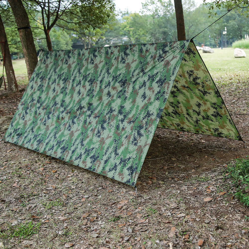 Camo Canopy sunshade tent tarpaulin anti-ultraviolet rainproof mat mat outdoor tent shelter ultralight hunting camouflage shelter waterproof tarpaulin awning tent shade net camping hiking and survival shelter camping mat 100x145cm ราคา 123 บาท*ส่งฟรี
