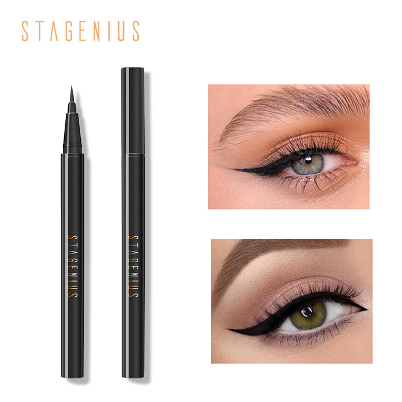 Staginius Bút Kẻ Mắt Nước Màu Đen Không Thấm Nước Lâu Trôi