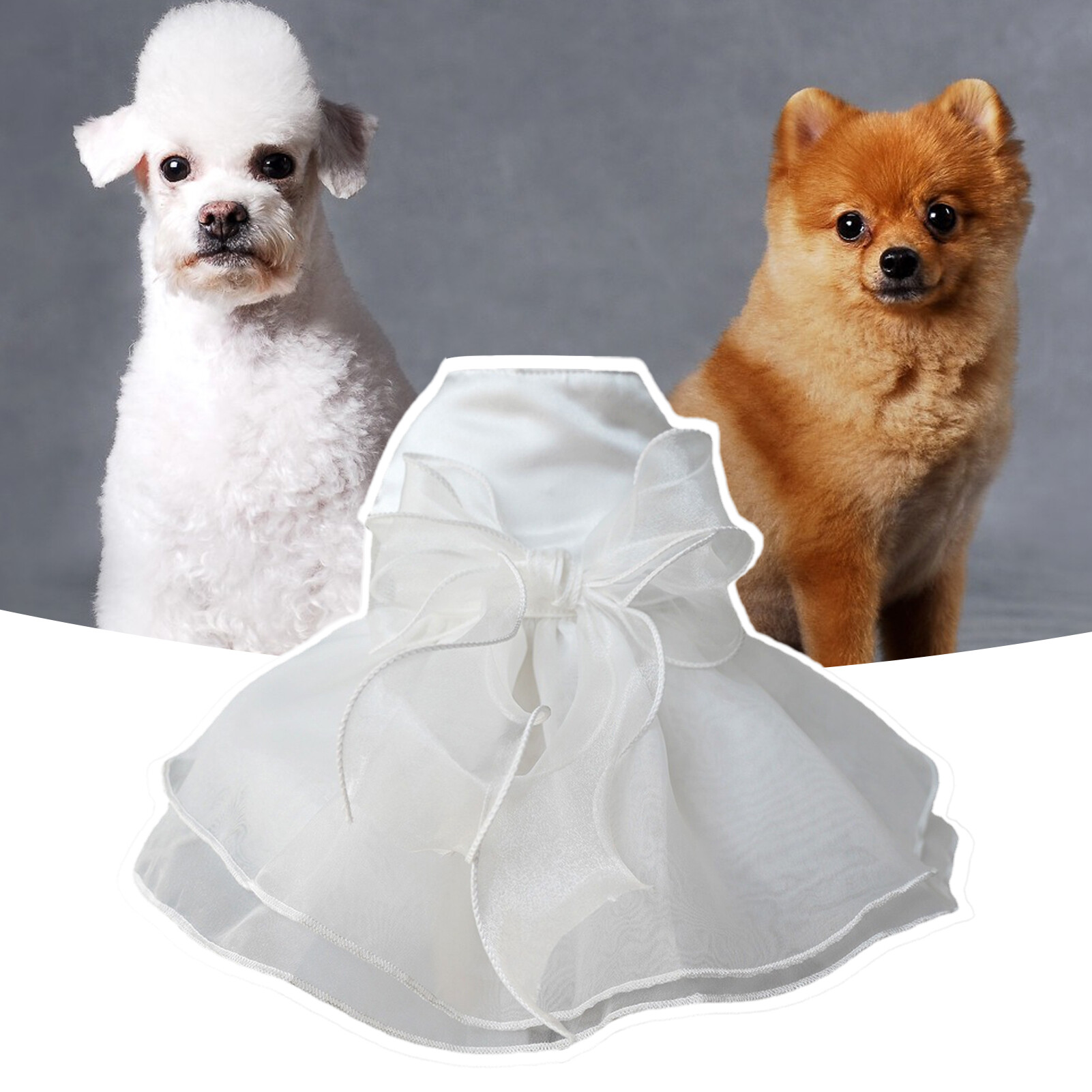 Haosu váy cưới cho thú cưng trang điểm nơ ren nút Đầm đi tiệc cho chó váy trắng Công Chúa chó nhỏ thanh lịch quần áo mùa hè váy cho chó ấm cúng