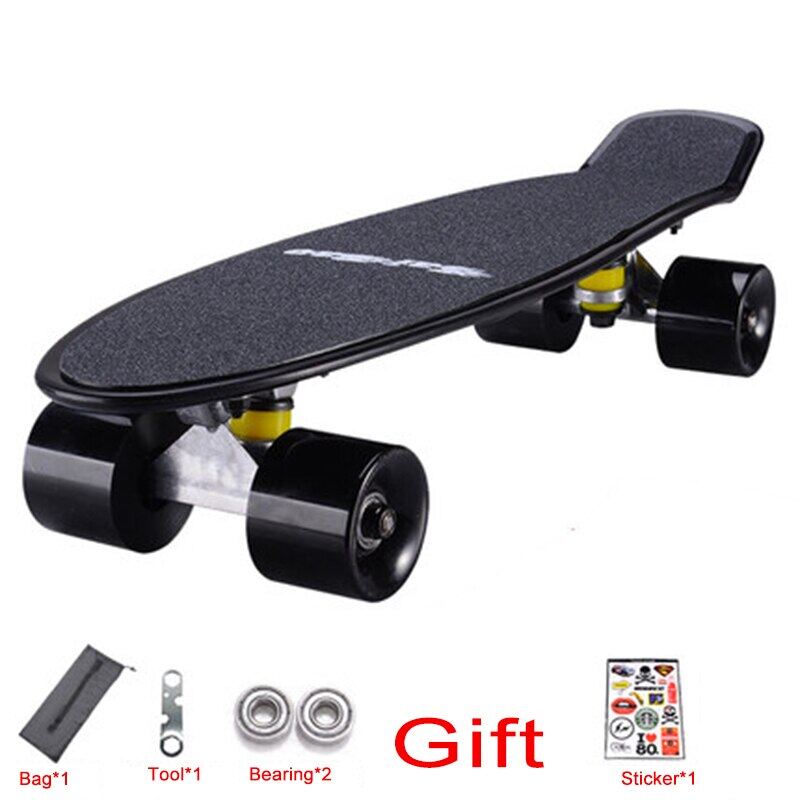 ใหม่22นิ้วสเก็ตบอร์ด Mini Cruiser สเก็ตบอร์ดพลาสติก Longboard กล้วย Fishboard Street กีฬากลางแจ้งสำหรับเด็กผู้หญิงเด็กผู้ชาย