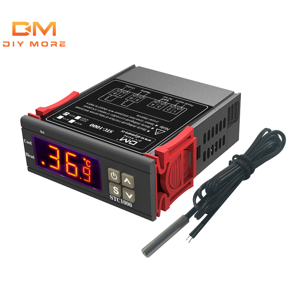 Diymore bộ điều khiển nhiệt độ kỹ thuật số stc1000 12v-72v 110-220v 10a ntc