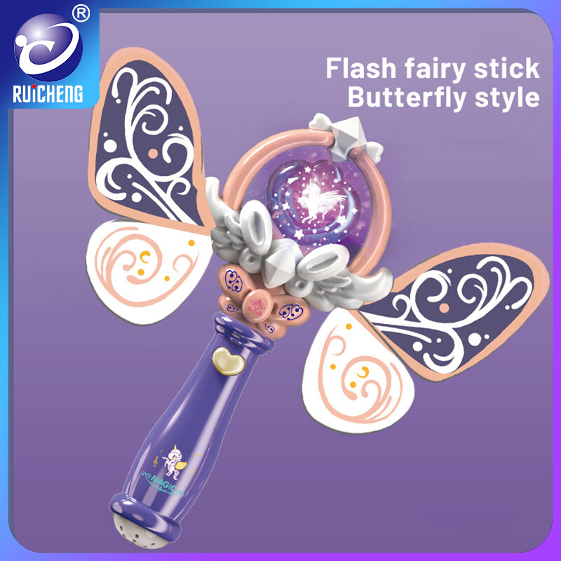 RUICHENG Magic Wand Stick Girl Princess Fairy Stick Glowing Toy with Light