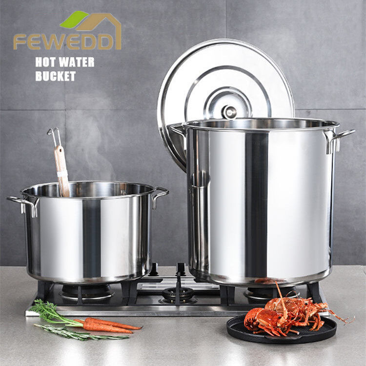 Nồi Cổ Phiếu Lớn Cấp Thương Mại, 35L/20L Có Nắp Đậy-Khỏe Mạnh Đồ Nấu Nướng Xô Tròn Inox Gia Dụng Nồi Súp