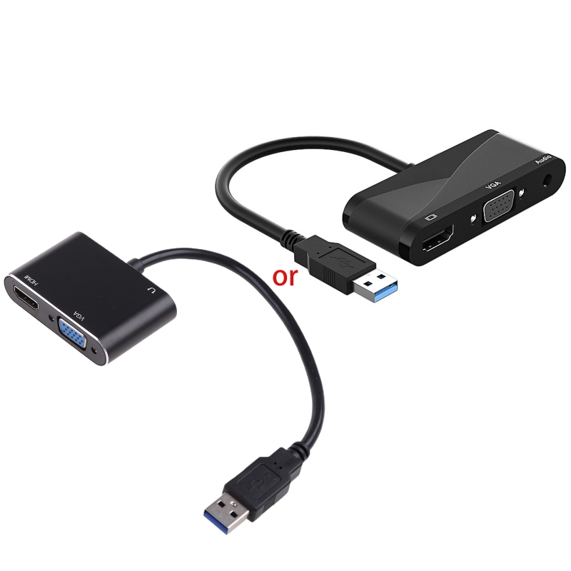 Bộ chuyển đổi usb 3.0 sang hdmi vga bộ chuyển đổi usb type c sang dual vga hdmi tương thích với windows 11/10/8/7/mac os