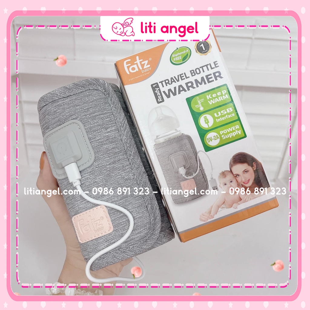 Túi ủ bình sữa Fatzbaby, máy hâm sữa di dộng cầm tay có ổ cắm USB tiện lợi bảo hành 12 tháng