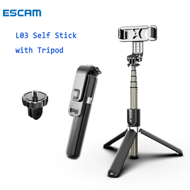 ESCAM Gậy Chụp ảnh 3 Chân L03 Kết Nối Bluetooth Không Dây Kèm Giá 3 Chân Thích Hợp Quay Vlogtripod điện Thoạichân đỡ điện Thoại - INTL Chân Chụp Hình Camera Stand Gậy Tự Sướng 3 Chân Tripod điện Thoại