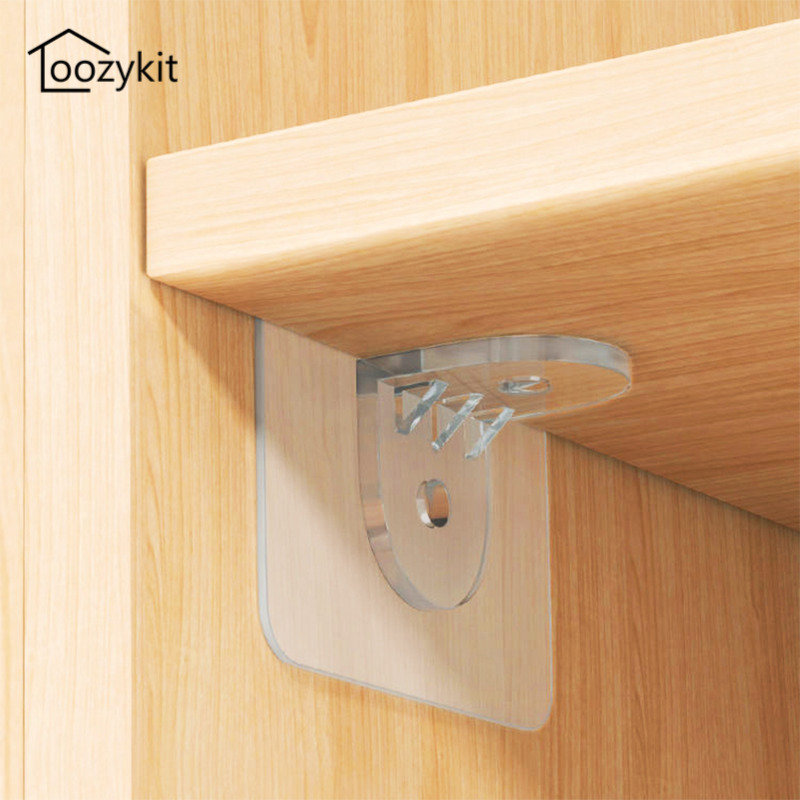 Loozykit 10pcs Punch-Free Shelf Support Nail Free Shelf Closet Cabinet Shelf Support Clips Bathroom Rack