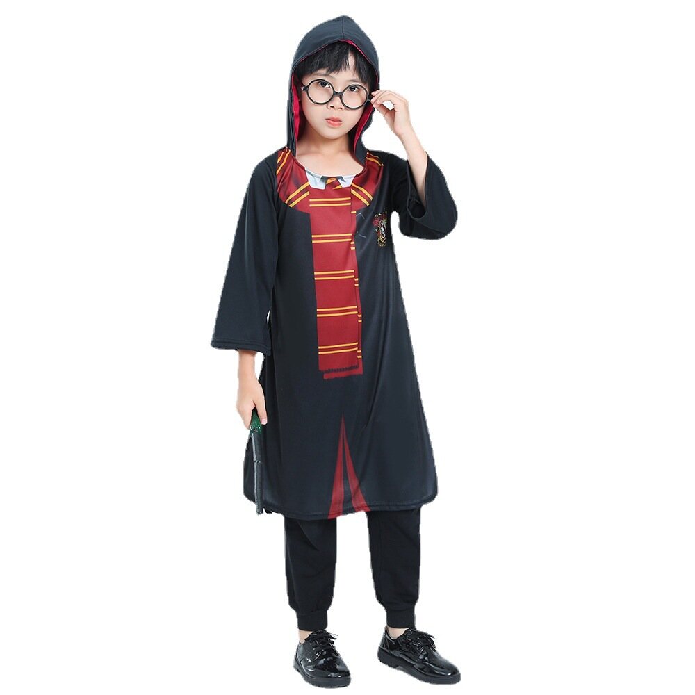 Trang Phục Harry Potter Cho Trẻ Em Halloween 3 Cái/bộ Khung Kính Đũa Phép Quà Tặng Trang Phục Tiệc Halloween Hóa Trang