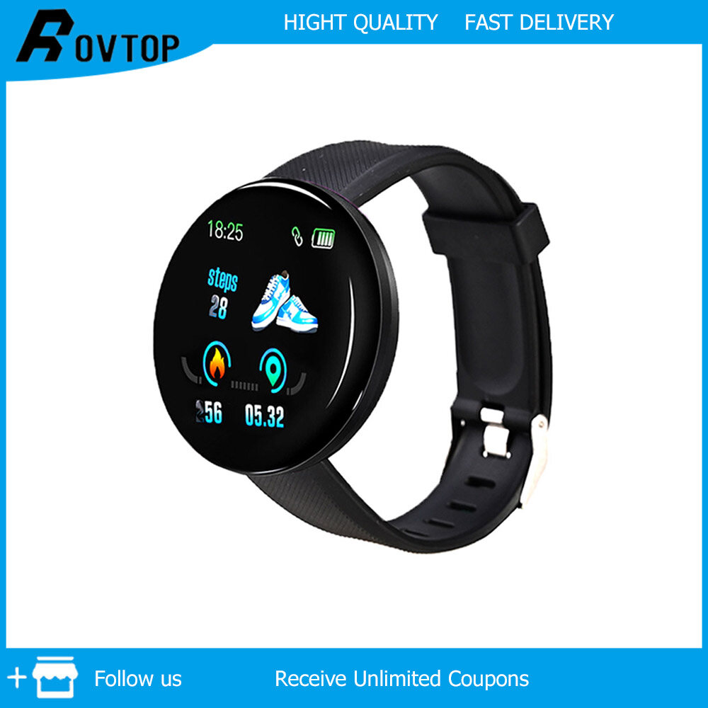 Đồng Hồ Thông Minh Rovtop D18 Cho Nam Nữ, Đồng Hồ Thể Thao Theo Dõi Huyết Áp, Đo Bước Chân 116 Plus, Tương Thích Với Android IOS