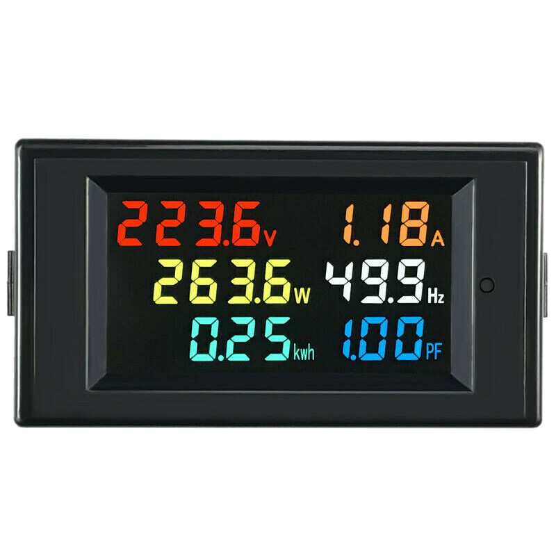 LCD Kỹ Thuật Số Bảng Điều Chỉnh Wattmeter Năng Lượng Đồng Hồ Điện Đồng Hồ Đo Điện Áp Ampe Kế Hiện Tại Chỉ Số Tần Số AC 110V 220V 380V 100A
