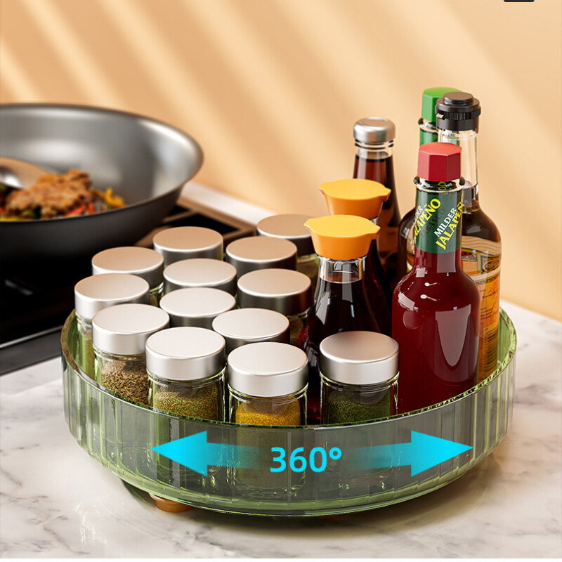 Giá đựng gia vị xoay 360 độ đồ dùng nhà bếp giá đựng gia vị hộp đựng đồ tủ quần áo dụng cụ sắp xếp nhà bếp
