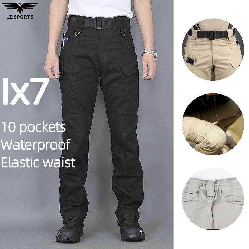 Ix7 quần túi hộp nhiều túi chống nước quần đi bộ đường dài ôm sát cho nam quần chiến thuật quần tập quân đội quần quân đội cho nam quần ngoài trời