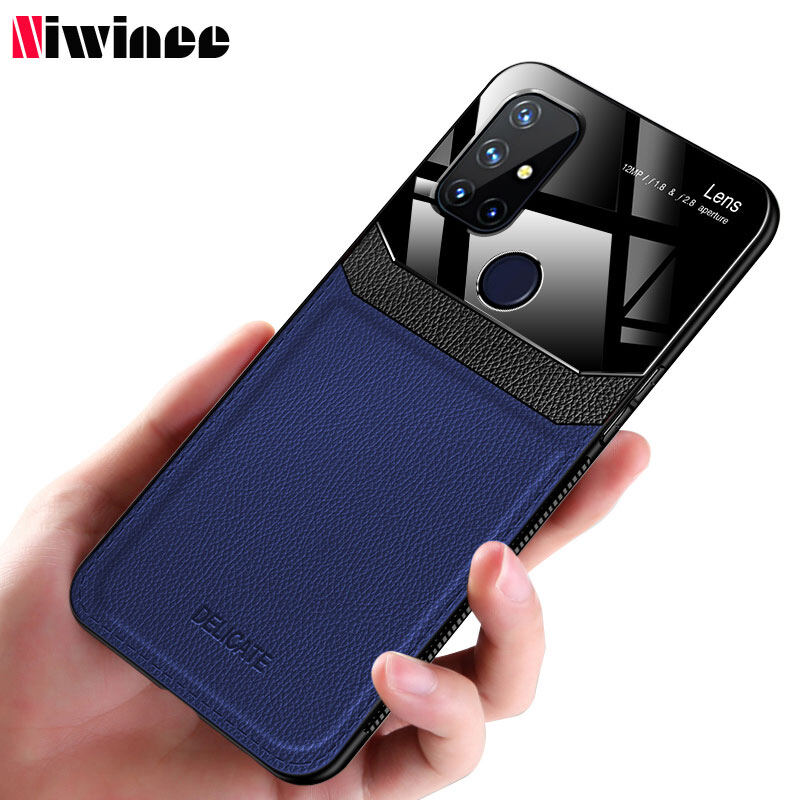 NIWINEE Ốp Điện Thoại OnePlus Nord N10 5G Ốp Điện Thoại Da Thời Trang Cao Cấp Với Plexiglass Chất Liệu