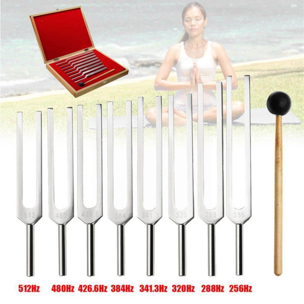8 cái/Bộ âm thoa rung động âm thanh điều trị thép Điều trị Kit âm nhạc chữa bệnh 256-512Hz rung động âm thanh Chakra u6y3
