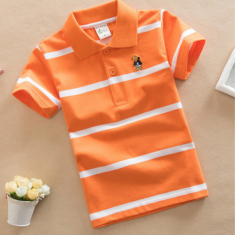 HS Áo Polo Ngắn Tay Cotton Nguyên Chất Phiên Bản Hàn Quốc Mới, Áo Thun Polo Trẻ Em