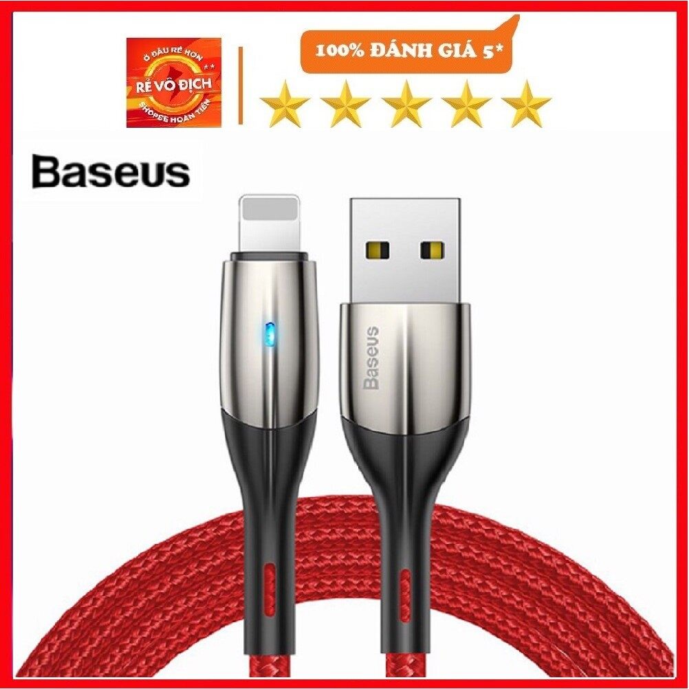 Cáp sạc nhanh lightning, dây sạc iphone baseus calsp-b01 - báo đèn led - siêu bền - hàng chính hãng bh 24 tháng