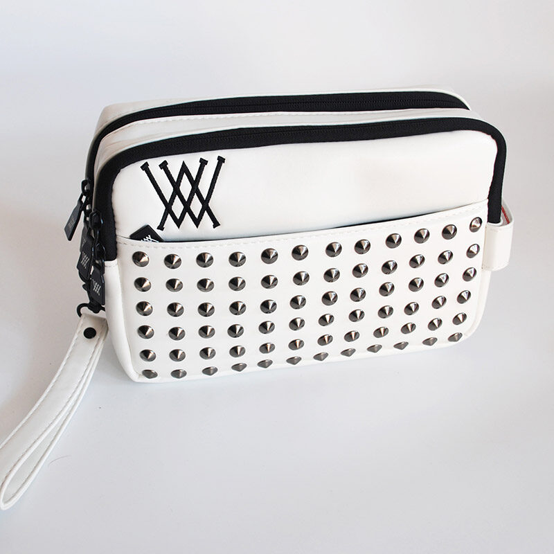 Túi Xách Gậy Golf Thương Hiệu Mới Thời Trang Túi Golf Dung Tích Cao, Túi Bóng Golf Nhỏ Màu Trắng/Đen Có Đinh Tán Mới