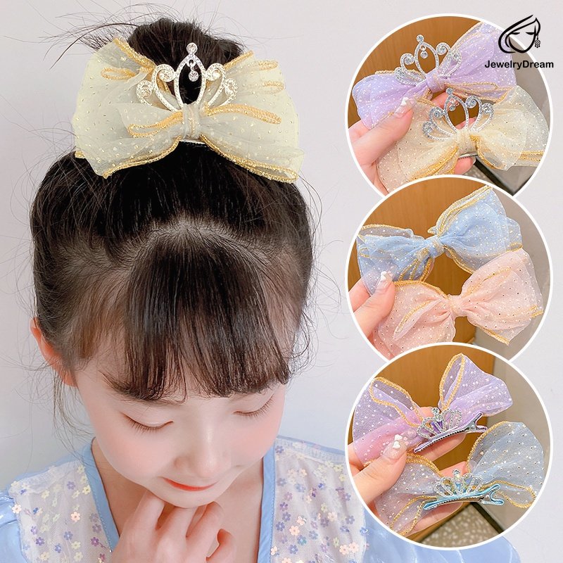 Kẹp tóc nơ vương miện lấp lánh dễ thương mới cho bé gái kẹp tóc đính đá lấp lánh cho trẻ em kẹp tóc bb ngọt ngào phụ kiện tóc
