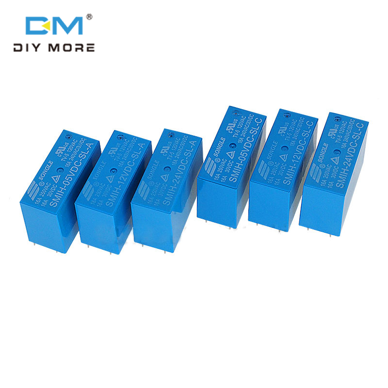 Diymore 10 chiếc rơ le mới smih-05/12/24vdc-sl-a smih-05/12/24vdc-sl-c smih 05vdc 12vdc 24vdc sl a c 5v 12v 24v 16a 6pin 8pin