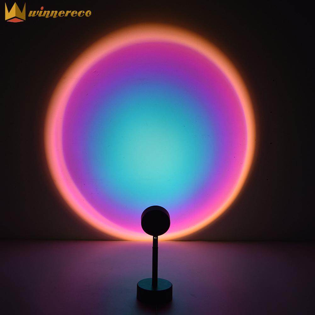 【Winnereco】Máy Chiếu Hoàng Hôn Cầu Vồng USB Bầu Không Khí Ánh Sáng Ban Đêm, Trang Trí Tường Phông Nền Quán Cà Phê Gia Đình