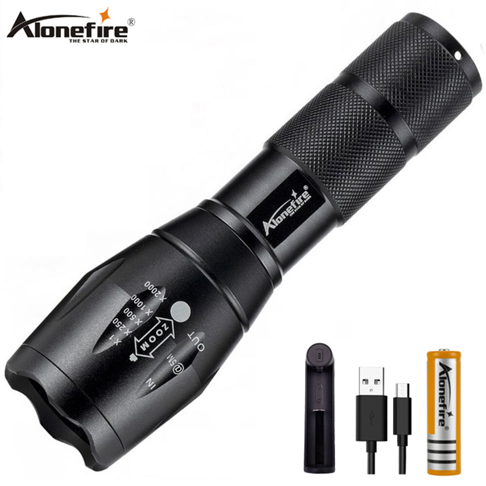 Alonefire G700 Đèn Pin Cree XM-L2 Led Nhôm Chống Thấm Nước Zoom Đèn Pin Cắm Trại Đèn Tự Vệ AAA 18650