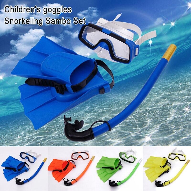 Bộ Mặt Nạ Lặn Cho Trẻ Em, Mặt Nạ Kính Bơi Chống Sương Mù Ống Thở Vây Kit Dành Cho Trẻ Em Bé Trai Bé Gái