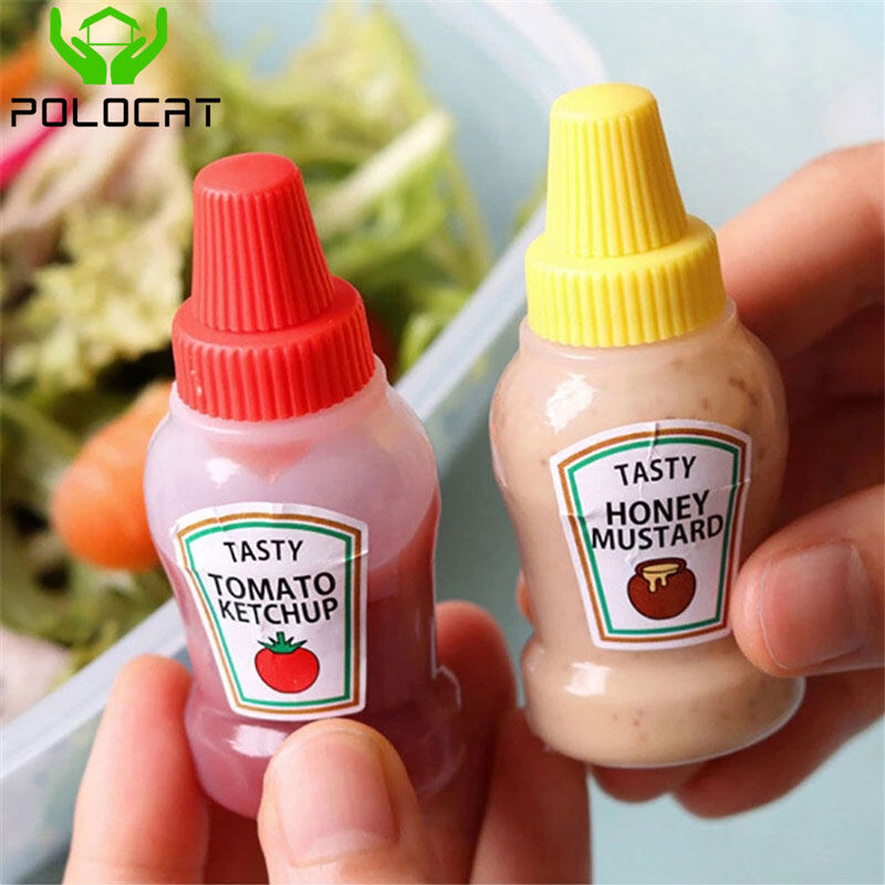 Polocat 2 Chai Xịt Dầu Trộn Salad Thuyền Sốt Cà Chua Mini Cái/bộ 25ML Bình Đựng Nước Sốt Nhỏ Cầm Tay Sốt Cà Chua Mù Tạt Mật Ong