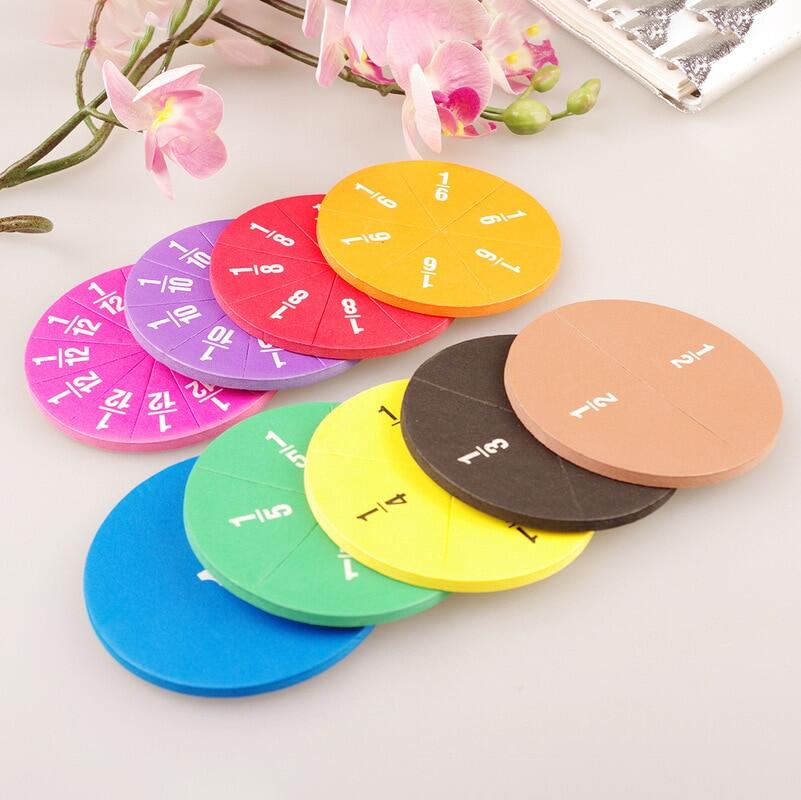Hình tròn Phần Cụ Trình Biểu Thị Toán Học Montessori Đồ chơi giáo dục Toán Học Sinh Dạy Học Công Cụ Học Tập EVA 51Pcs