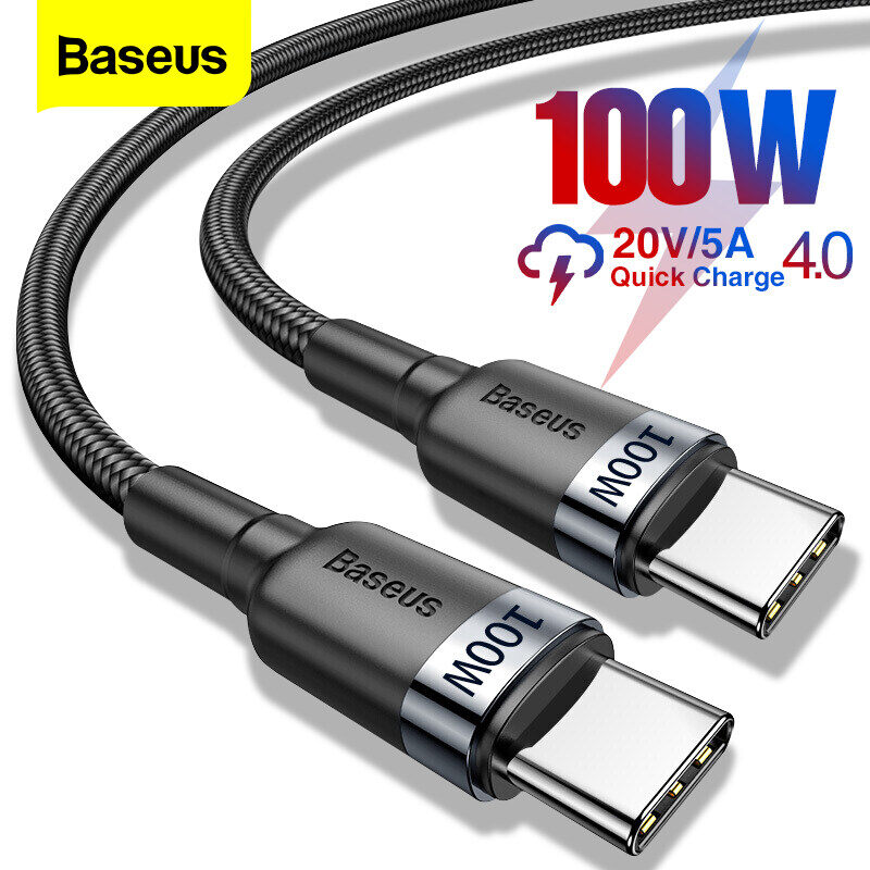 Baseus 100W USB C cáp cho Samsung Huawei PD 60W QC 3.0 sạc nhanh cáp cho Xiao Redmi thực sự tôi Oppo Loại-C thiết bị Macbook iPad