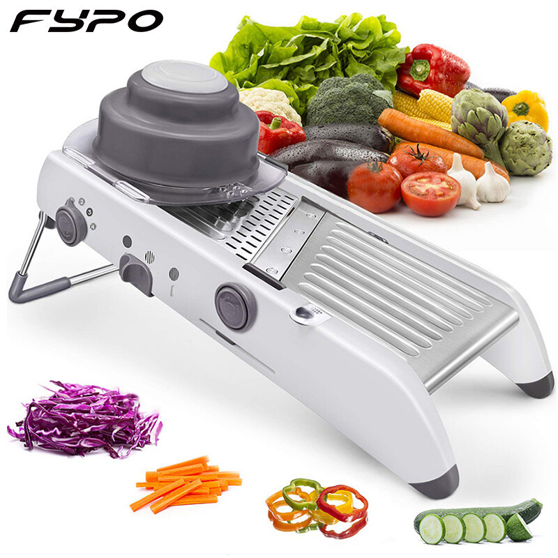 Máy thái bằng thép không gỉ fypo dụng cụ bào đa bánh răng dụng cụ thái rau quả đa năng, khoai tây cà rốt dưa chuột cắt hướng dẫn sử dụng khoai tây chiên nhà bếp công cụ máy nghiền máy nghiền máy nghiền
