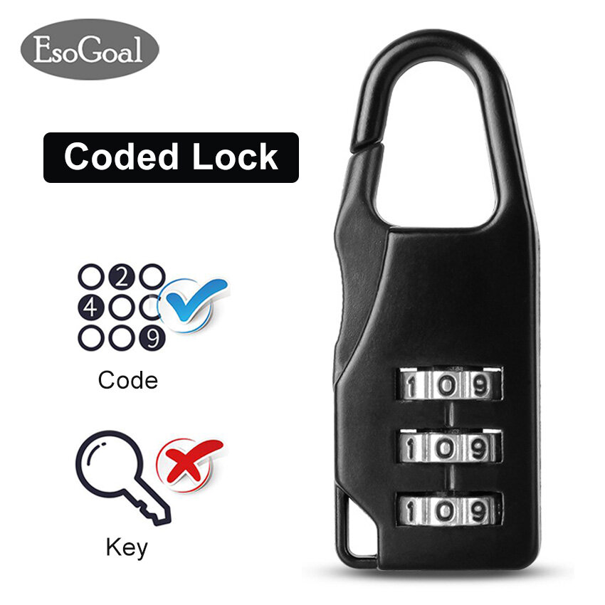 EsoGoal Khóa Mã Hóa Túi Hành Lý Du Lịch Chống Trộm Mật Khẩu Hộp Rút An Toàn Mã Số Khóa Mã Số Khóa Móc Khóa Mật Khẩu Khóa Chống Gỉ Chống Thấm Nước