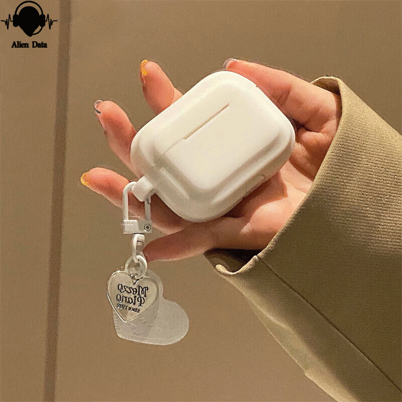 【Alien Data】hộp Đựng Airpods Màu Trơn Cho AirPods Pro AirPods 2/1 Móc Khóa Mặt Dây Chuyền Trái Tim Tình Yêu Dễ Thương Hộp Đựng Tai Nghe Tương Thích Với Vỏ Tai Nghe Apple Air Pods 2