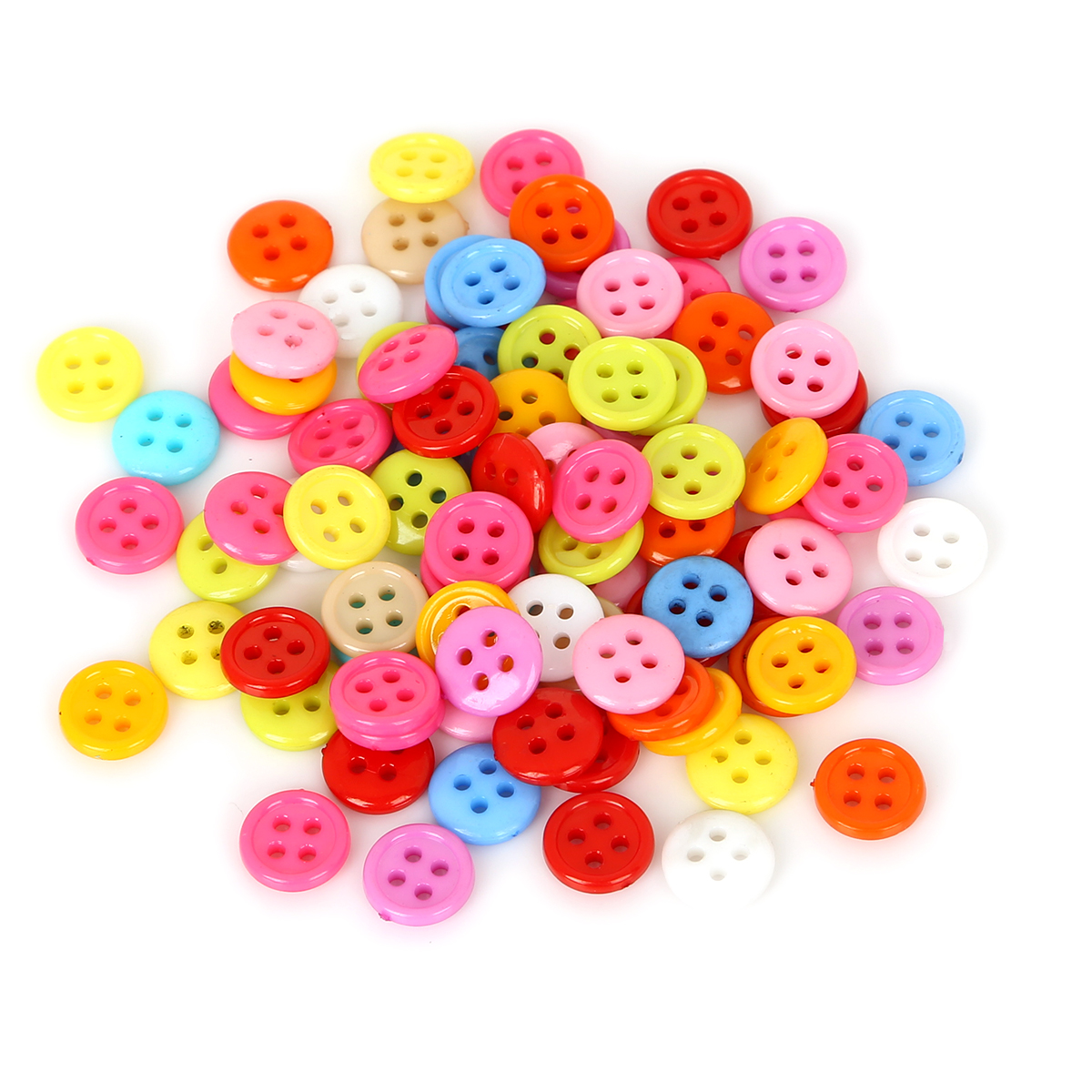 100 cái nút may bằng nhựa tròn nhiều màu 8mm, phụ kiện may mặc thủ công cho quần áo tự làm