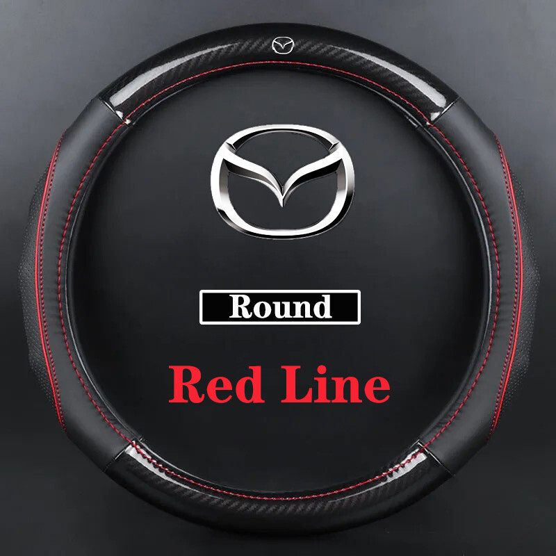 For Mazda Carbon Fibre Leather Car Steering Wheel Cover For CX5 CX7 CX3 CX9 RX MX CX30 Mazda 2 Mazda 3 Axela Mazda 5 Mazda 6 Mazda 8 Atenza AXELA BT50 Accessories ราคา 352 บาท*ส่งฟรี