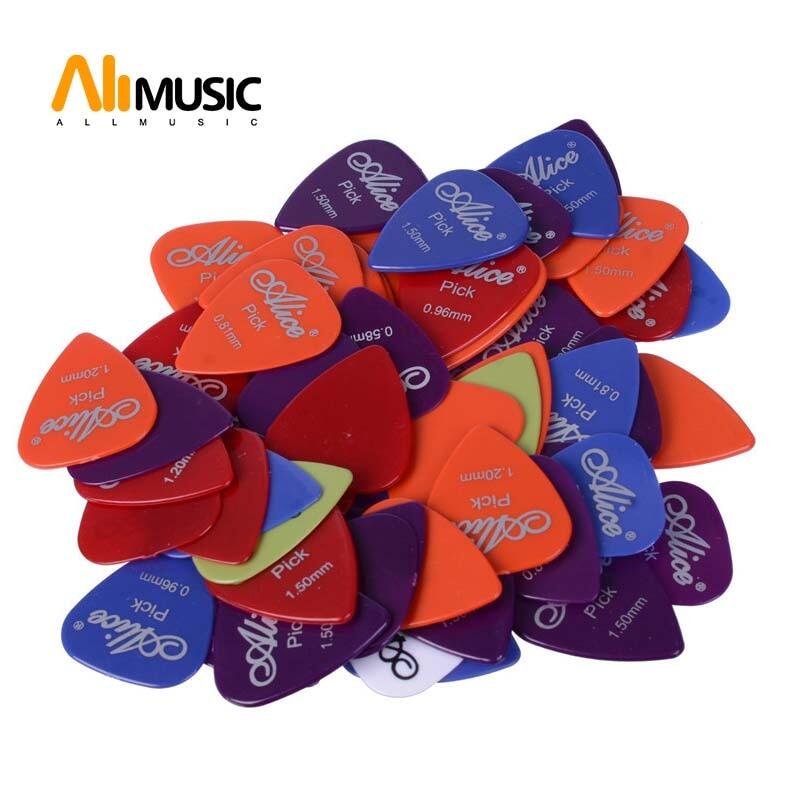 100 Cái/bộ Guitar Pick Acoustic Music Picks Plectrum 0.58/0.71/0.81/0.96/1.20/1.50Mm Độ Dày Guitar Phụ Kiện Với Hộp