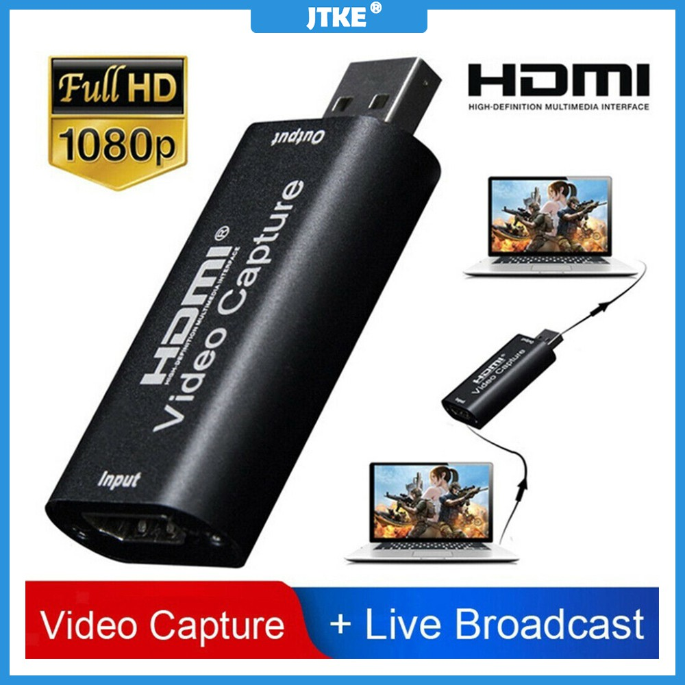 JTKE Thẻ Ghi Hình Video 1080P Hộp Ghi Hình USB 2.0 HDMI Cho Máy Quay Phim DVD Trò Chơi PS4 Camera HD Ghi Hình Phát Trực Tiếp